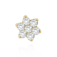 Load image into Gallery viewer, 14K Gold ITI NYC Seven Stone Cluster Earrings