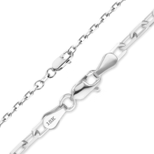 Load image into Gallery viewer, Essex St. Elongated Cable Anklet in 18K White Gold