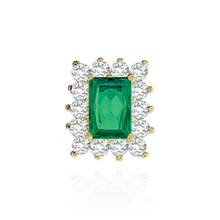 Load image into Gallery viewer, 14K Gold ITI NYC Emerald Cluster Earrings
