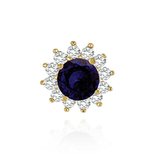 Load image into Gallery viewer, 14K Gold ITI NYC Round Stone Cluster Earrings