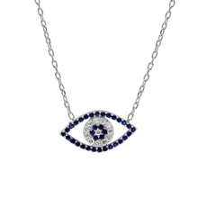 Load image into Gallery viewer, ITI NYC Evil Eye Necklace in Sterling Silver