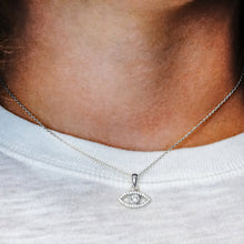 Load image into Gallery viewer, ITI NYC Evil Eye Pendant in Sterling Silver
