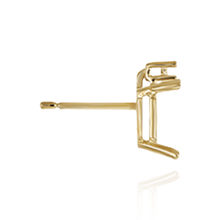 Load image into Gallery viewer, 14K Gold ITI NYC Emerald Four Prong Basket Earrings with One Accent