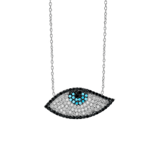 Load image into Gallery viewer, ITI NYC Evil Eye Pendant in Sterling Silver