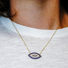 Load image into Gallery viewer, ITI NYC Evil Eye Pendant in Sterling Silver