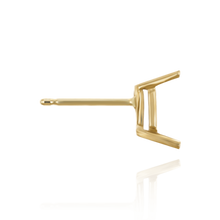 Load image into Gallery viewer, 14K Gold, Sterling Silver ITI NYC Emerald Four Prong Basket Earrings