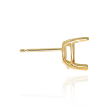 Load image into Gallery viewer, 14K Gold, Sterling Silver ITI NYC Heart Shape V-End Basket Earrings