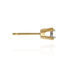 Load image into Gallery viewer, 14K Gold ITI NYC Round Four Prong Earrings with Illusion Top