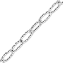 Load image into Gallery viewer, Bulk / Spooled Elongated Textured Cable Chain in Sterling Silver (2.70 mm - 4.40 mm)