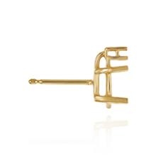 Load image into Gallery viewer, 14K Gold ITI NYC Oval Four Prong Basket Earrings with One Accent