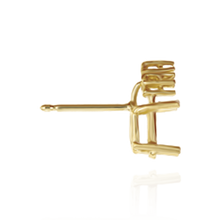 Load image into Gallery viewer, 14K Gold ITI NYC Oval Four Prong Basket Earrings with 3 Accents