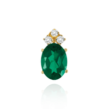 Load image into Gallery viewer, 14K Gold ITI NYC Oval Four Prong Basket Earrings with 3 Accents