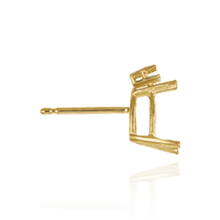 Load image into Gallery viewer, 14K Gold ITI NYC Pear Shape Four Prong Basket Earrings with One Accent