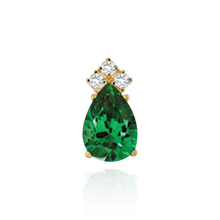 Load image into Gallery viewer, 14K Gold ITI NYC Pear Shape Four Prong Basket Earrings with 3 Accents