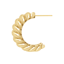 Load image into Gallery viewer, Croissant Hoop Earrings in 14K Gold