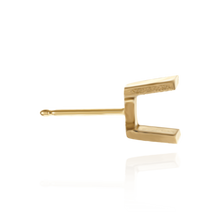 Load image into Gallery viewer, 14K Gold ITI NYC Bar Set Bezel Earrings for Round Stone