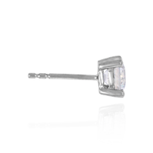 Load image into Gallery viewer, Round Four Prong Basket Earrings with CZ