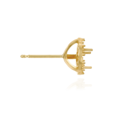 Load image into Gallery viewer, 14K Gold ITI NYC Round Three Prong Halo Earrings