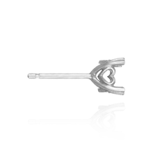 Load image into Gallery viewer, ITI NYC Double Prong Princess Earrings with Heart Theme