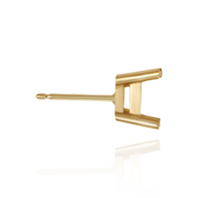 Load image into Gallery viewer, 14K Gold, 18K Gold, Platinum, Sterling Silver ITI NYC Square Four Prong Flat Side Earrings