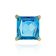 Load image into Gallery viewer, 14K Gold, 18K Gold, Platinum, Sterling Silver ITI NYC Square Four Prong Flat Side Earrings