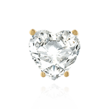 Load image into Gallery viewer, 14K Gold ITI NYC Heart Shape Four Prong Basket Earrings