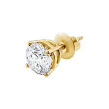 Load image into Gallery viewer, Round Four Prong Basket Earring with Lab Grown Diamonds in 14K Gold