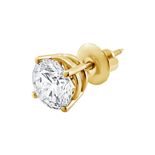 Load image into Gallery viewer, Round Four Prong Basket Earring with Lab Grown Diamonds in 14K Gold