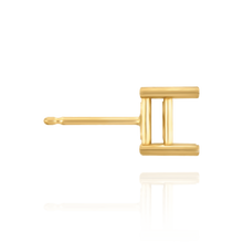 Load image into Gallery viewer, 14K Gold ITI NYC Square Four Prong Basket Earrings (Metal Mold)