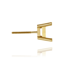 Load image into Gallery viewer, 14K Gold, 18K Gold, Platinum ITI NYC Square Four Prong Earrings with Flat Side Wire