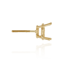 Load image into Gallery viewer, 14K Gold, 18K ITI NYC Round Four Prong Standard Weight Basket Earrings with Screw Post