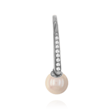 Load image into Gallery viewer, ITI NYC Shepherd Hook with 6 mm Pearl Cup and Diamonds (19 x 12 mm) (Pearl Not Included)
