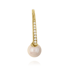 Load image into Gallery viewer, ITI NYC Shepherd Hook with 6 mm Pearl Cup and Diamonds (19 x 12 mm) (Pearl Not Included)