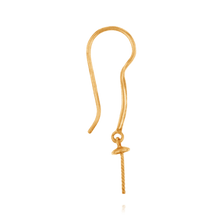 Load image into Gallery viewer, ITI NYC Shepherd Hook with 6 mm Pearl Cup and Diamonds (23 x 9 mm) (Pearl Not Included)