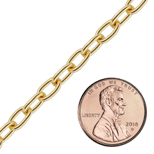 Load image into Gallery viewer, Bulk / Spooled Elongated Cable Chain in 14K & 18K Yellow Gold (0.85 mm - 5.90 mm)