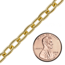 Load image into Gallery viewer, Bulk / Spooled Elongated Cable Chain in 14K & 18K Yellow Gold (0.85 mm - 5.90 mm)