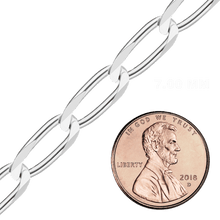 Load image into Gallery viewer, Bulk / Spooled Elongated Curb Chain in Sterling Silver (1.80 mm - 11.70 mm)