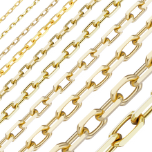 Load image into Gallery viewer, Bulk / Spooled Elongated Diamond Cut Cable Chain in 14K & 18K Yellow Gold (1.00 mm - 5.10 mm)