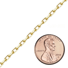 Load image into Gallery viewer, Bulk / Spooled Elongated Diamond Cut Cable Chain in 14K & 18K Yellow Gold (1.00 mm - 5.10 mm)