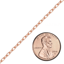 Load image into Gallery viewer, Bulk / Spooled Elongated Diamond Cut Cable Chain in 14K Rose Gold (1.00 mm - 2.60 mm)