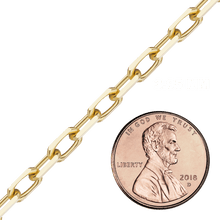 Load image into Gallery viewer, Bulk / Spooled Elongated Diamond Cut Cable Chain in 14K & 18K Yellow Gold (1.00 mm - 5.10 mm)