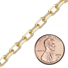 Load image into Gallery viewer, Bulk / Spooled Elongated Diamond Cut Cable Chain in 14K & 18K Yellow Gold (1.00 mm - 5.10 mm)