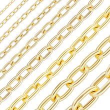 Load image into Gallery viewer, Bulk / Spooled Elongated Semi-Solid Cable Chain in 14K & 18K Yellow Gold (1.00 mm - 5.80 mm)