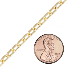 Load image into Gallery viewer, Bulk / Spooled Elongated Semi-Solid Cable Chain in 14K & 18K Yellow Gold (1.00 mm - 5.80 mm)
