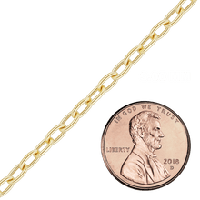 Load image into Gallery viewer, Bulk / Spooled Elongated Semi-Solid Cable Chain in 14K & 18K Yellow Gold (1.00 mm - 5.80 mm)