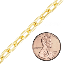Load image into Gallery viewer, Bulk / Spooled Elongated Semi-Solid Cable Chain in 14K & 18K Yellow Gold (1.00 mm - 5.80 mm)