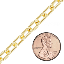 Load image into Gallery viewer, Bulk / Spooled Elongated Semi-Solid Cable Chain in 14K & 18K Yellow Gold (1.00 mm - 5.80 mm)