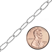 Load image into Gallery viewer, Bulk / Spooled Elongated Textured Cable Chain in Sterling Silver (2.70 mm - 4.40 mm)