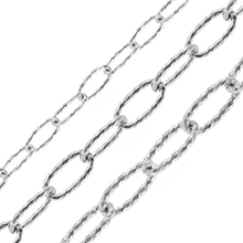 Load image into Gallery viewer, Bulk / Spooled Elongated Textured Cable Chain in Sterling Silver (2.70 mm - 4.40 mm)