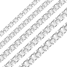 Load image into Gallery viewer, Bulk / Spooled European Byzantine Handmade Chain in Sterling Silver (6.00 mm - 10.80 mm)